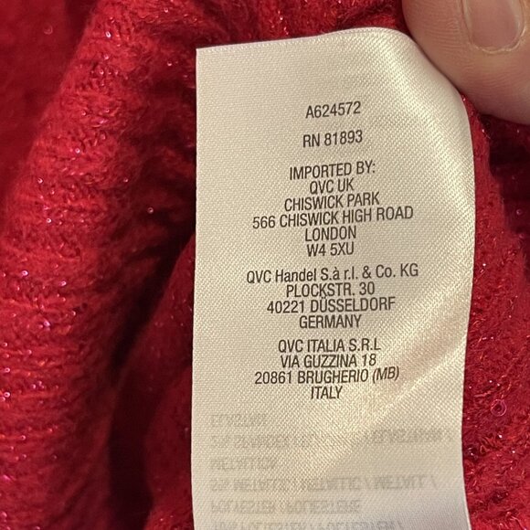 NWOT Isaac Mizrahi Live Red Sparkle Cardigan Tank Set 5X Plus Acrylic/Nylon Blen - Picture 8 of 13
